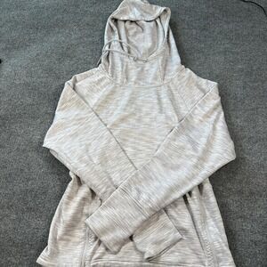Athleta Hoodie Womens Apx: Medium Gray Pullover Side Zip Raglan Sleeve Casual